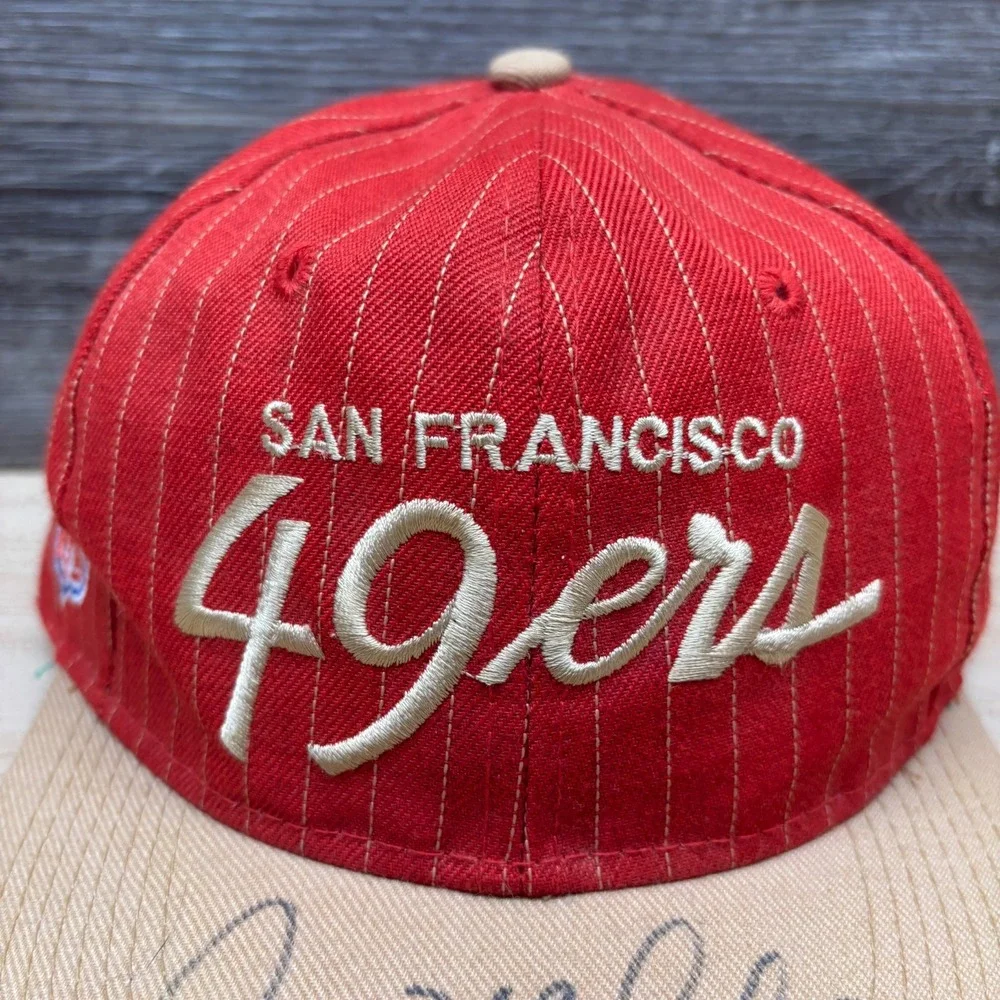 Vintage San Francisco 49ers Hat Sports Specialties Script Pinstripe Dwight Clark